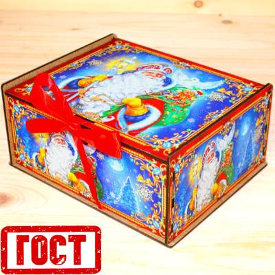 Детский новогодний подарок по ГОСТу в упаковке из дерева 2026 в Свердловском